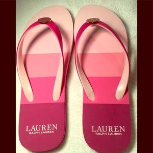Ralph Lauren Elissa Hot Pink Thong Flip-Flops